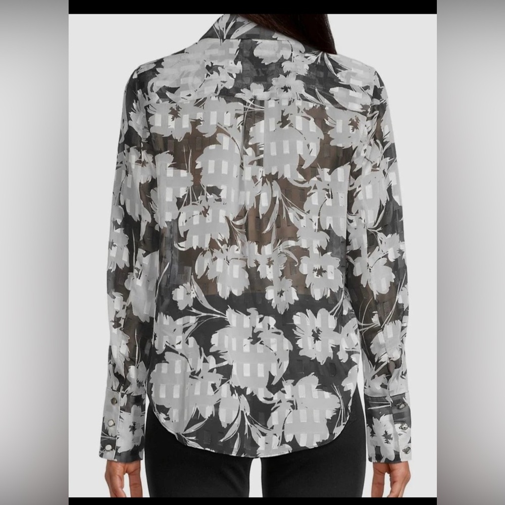 NEW Lane Bryant Silhouette Floral Button Down Shirt Top Sz 22/24 - Picture 2 of 9